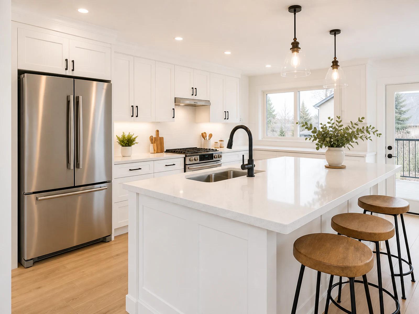 Illustrative bright residential kitchen representing home-cleaning service